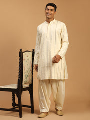 Men's Cream Viscose Kurta