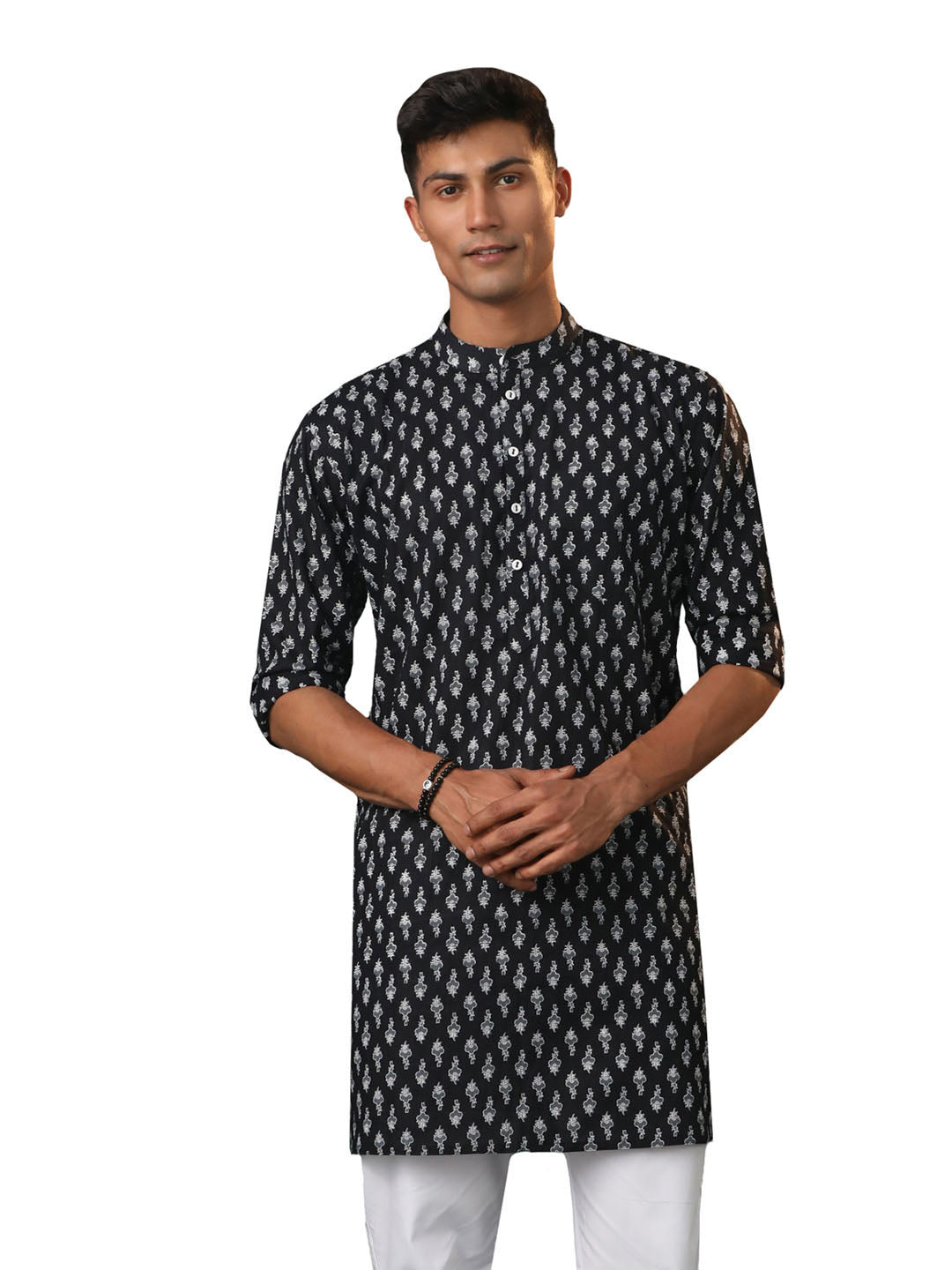 Men's Black Cotton Kurta