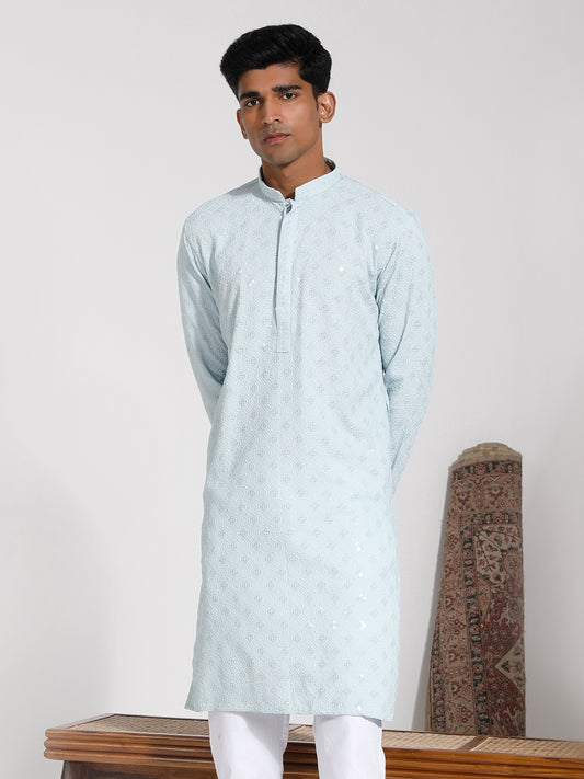 Men's Aqua Rayon Kurta