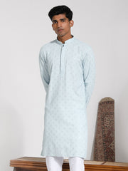 Men's Aqua Rayon Kurta