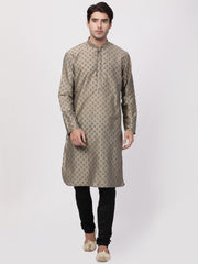 Men Beige Cotton Blend Kurta