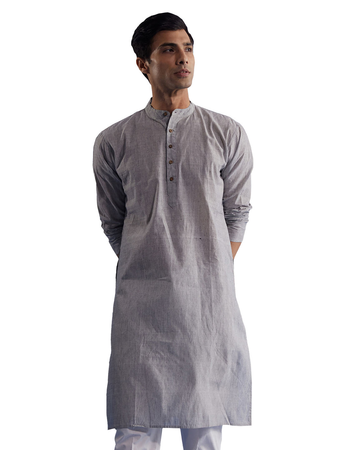 Men's Grey Pure Cotton Kurta