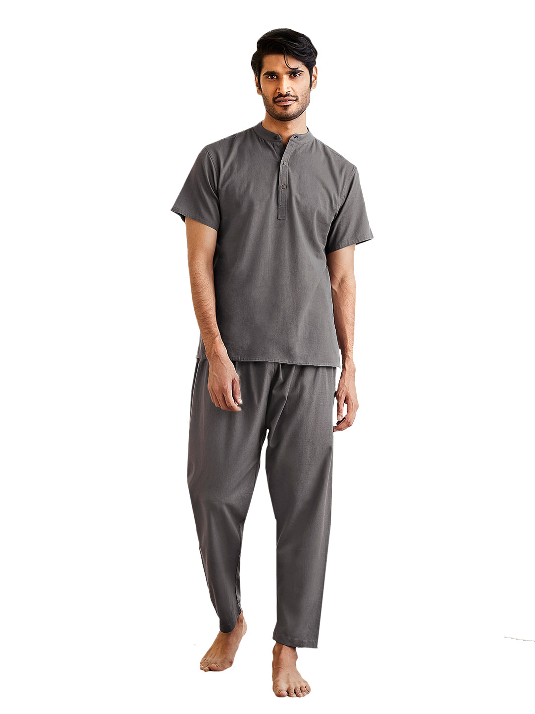 Men's Mud Cotton Kurta Pyjama Set