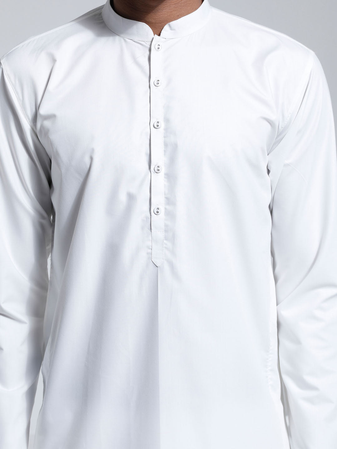 Men's White Cotton Silk Kurta