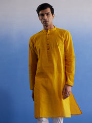 Men's Mustard Pure Cotton Kurta