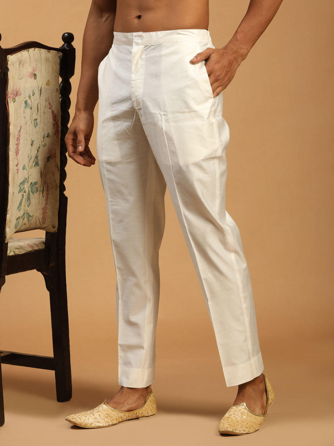 Men's White Viscose Pant Style Pyjama