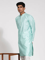 Men's Mint Green Silk Blend Kurta