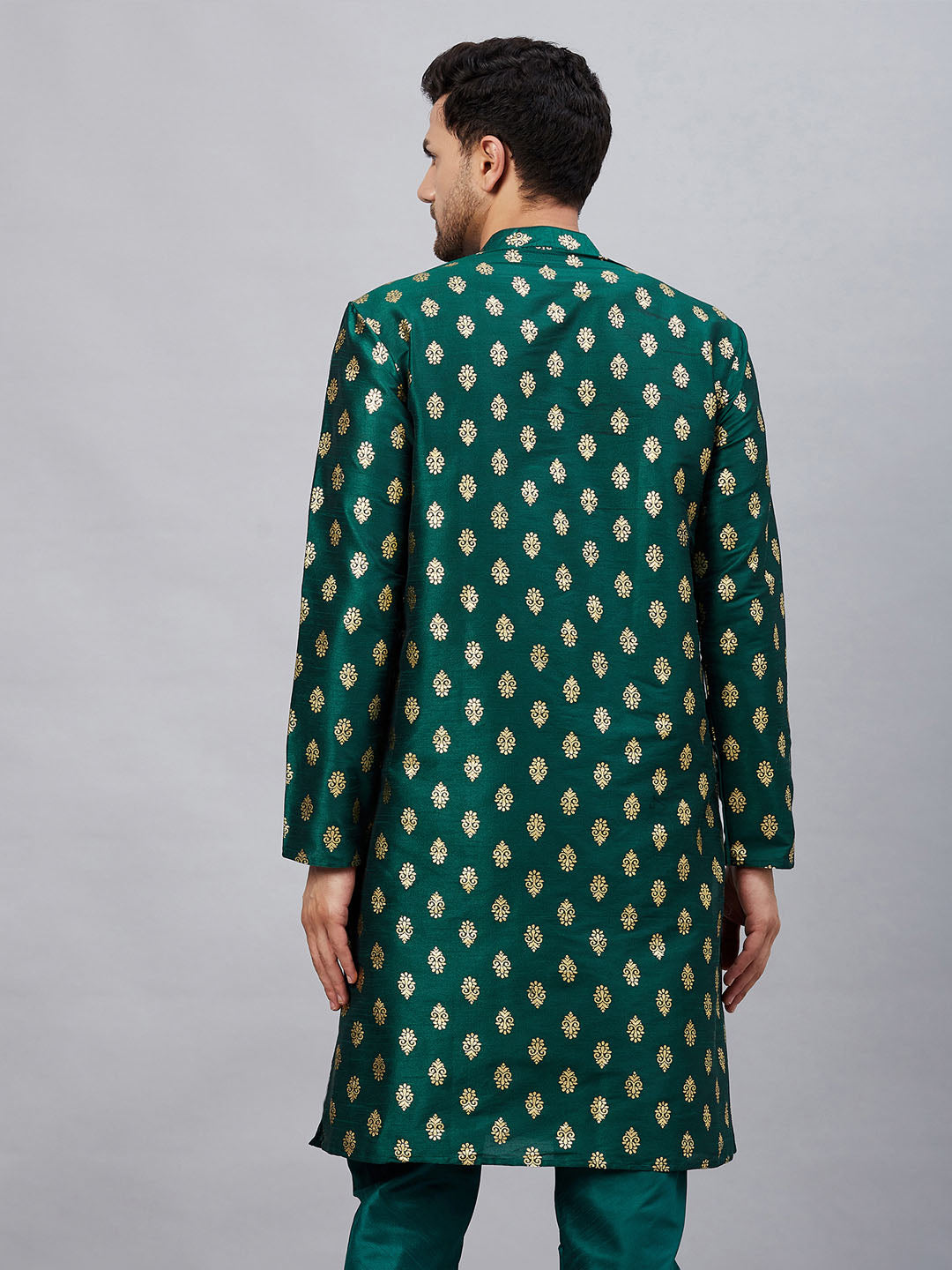 Men's Green Dupion Silk Kurta