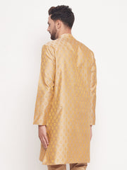 Men Beige Silk Blend Kurta