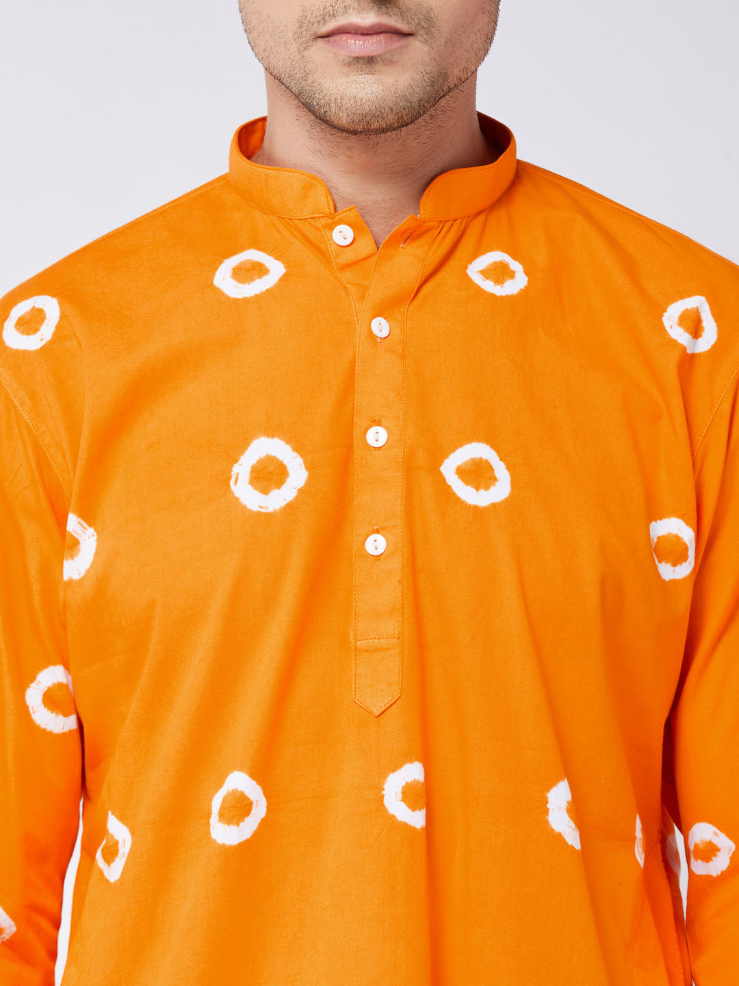 Men's Orange Pure Cotton Kurta