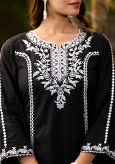 Women Ethnic Motif  Thread Embroidered A-Line Kurta,   Paired With  Afghani Bottom & Dupatta