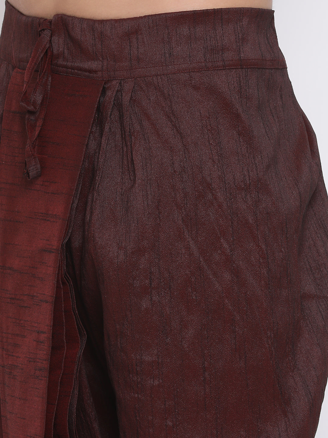 Men's Wine Silk Blend Dhoti