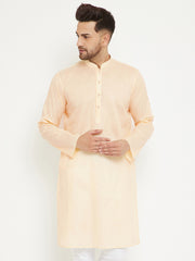 Men's Cream Cotton Blend Kurta