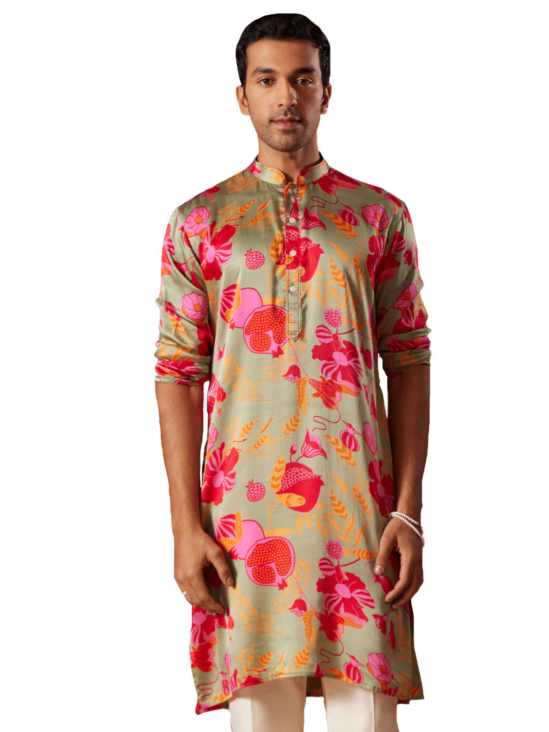 Men's Green Cotton blend Kurta