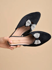 Shoetopia Embellished Black Flat Mules For Women & Girls