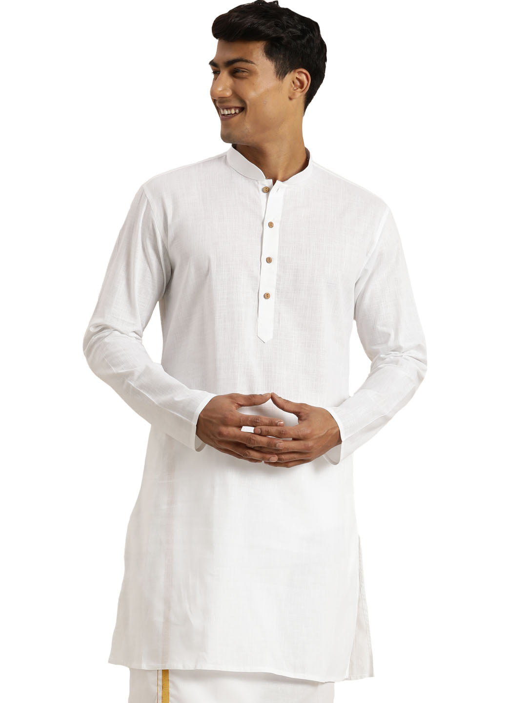 Men's White Cotton Kurta