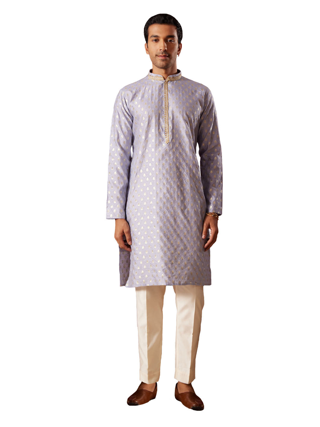 Men's Aqua Silk Blend Kurta Pyjama Set