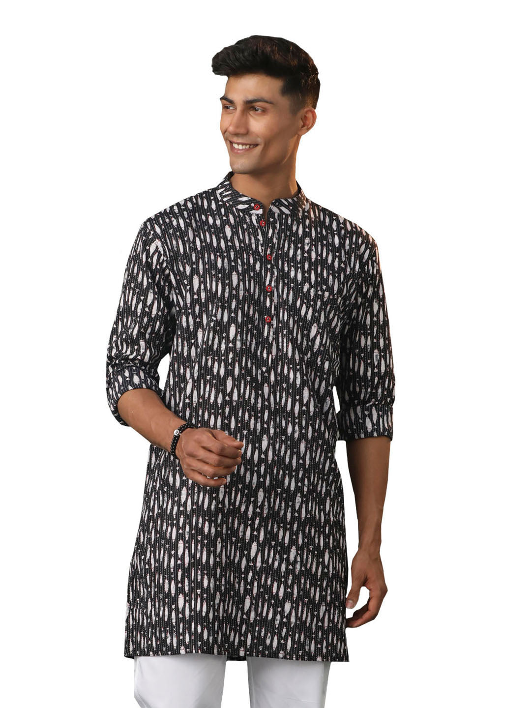 Men's Black Cotton Kurta