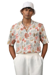 Men's Cream Cotton Ethnic Shirt