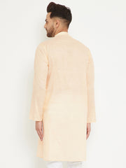 Men's Cream Cotton Blend Kurta