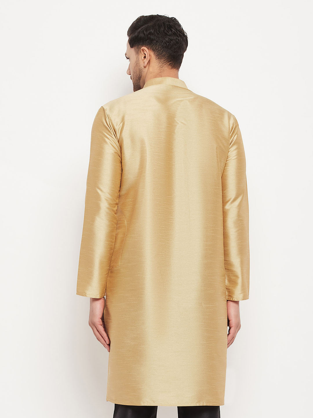 Men's Gold Silk Blend Kurta