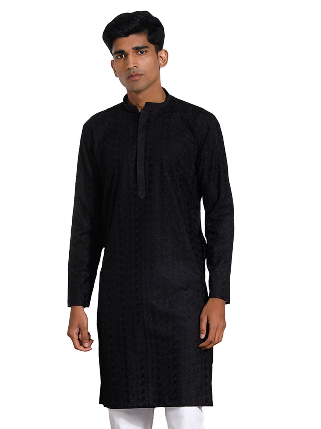 Men's Black Cotton Kurta