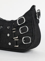 Women's The Denim Shoulder Bag - Charcoal Black