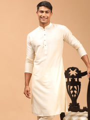 Men's Cream Viscose Kurta