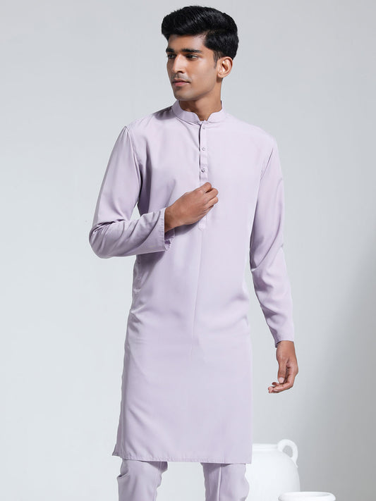 Men's Purple Crepe Kurta