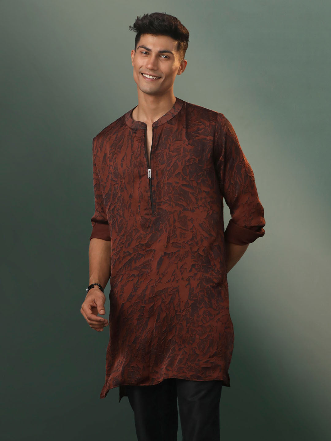 Men's Coffe Cotton Blend Kurta