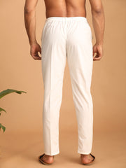 Men's Cream Cotton Pant Style Pyjama