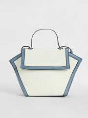 Women's The Roma Canvas Hand Bag - Steel Blue & Cloud White