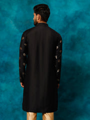 Men's Black Cotton Blend Kurta