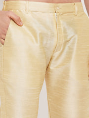 Men's Gold Silk Blend Pant Style Pyjama