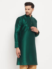 Men's Green Silk Blend Kurta