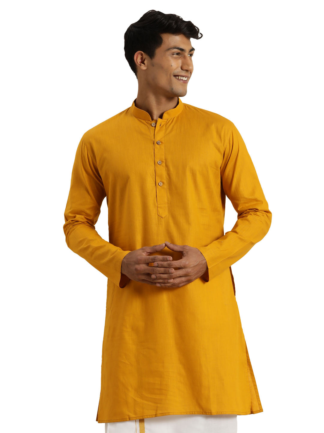 Men's Mustard Cotton Kurta