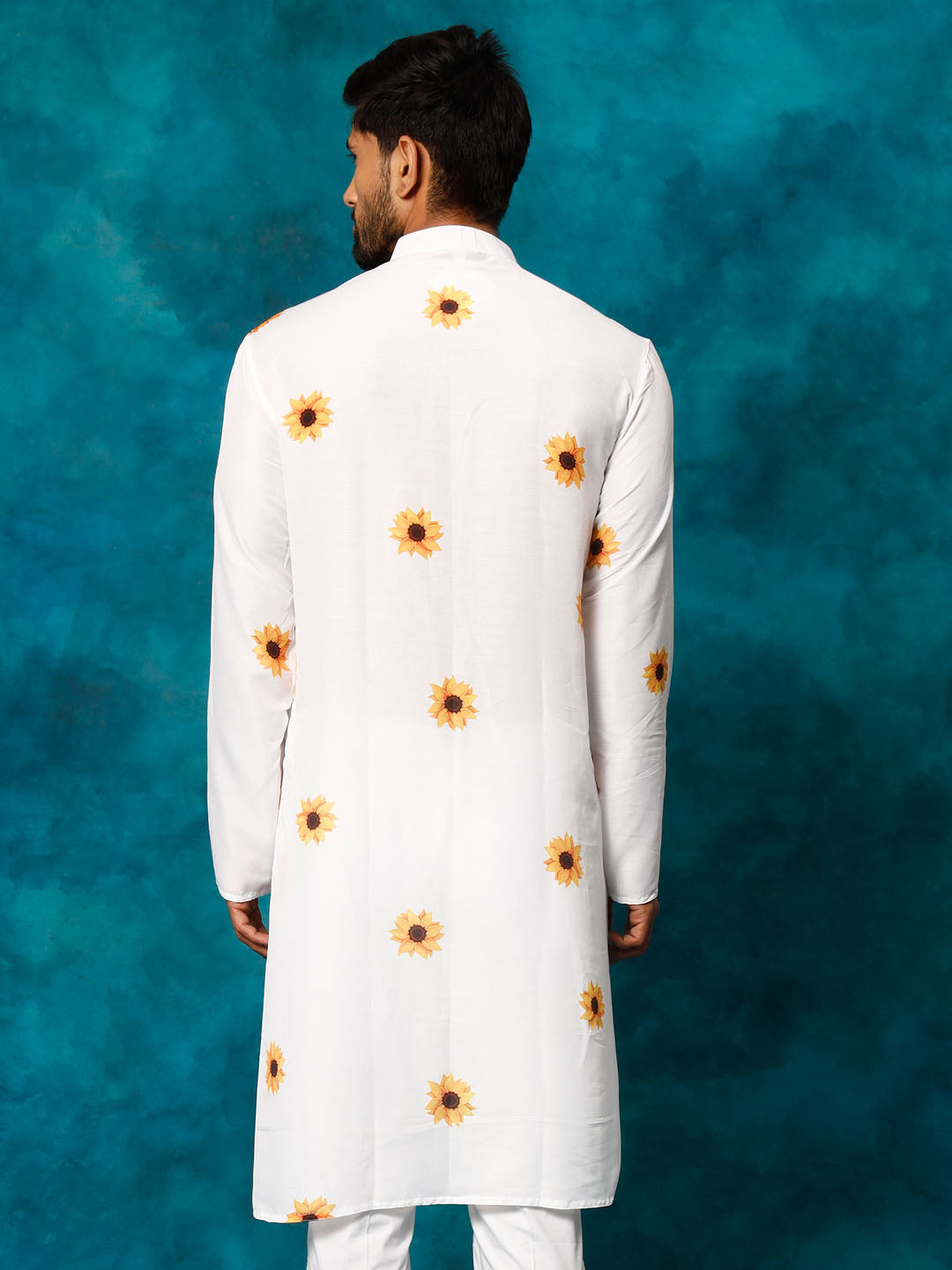 Men's Cream Cotton Blend Kurta