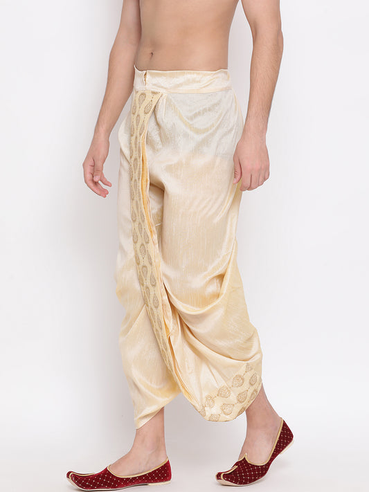 Men's Gold Silk Blend Dhoti