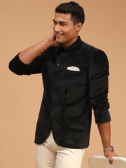 Men's Black Velvet Jodhpuri