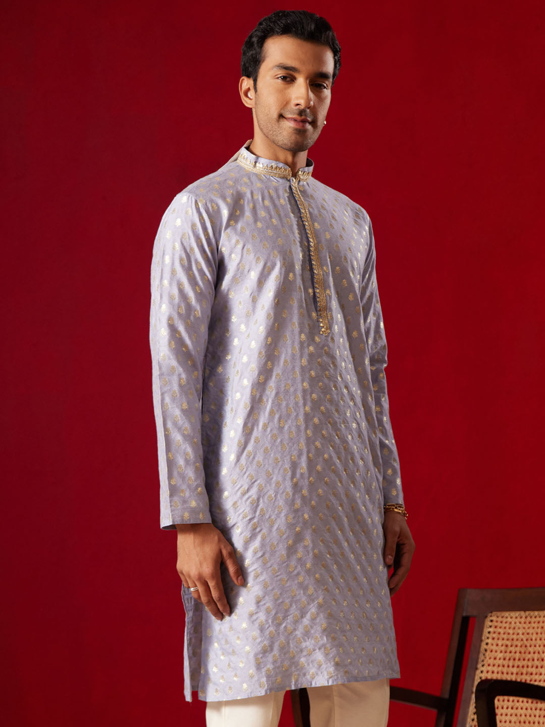 Men's Aqua Silk Blend Kurta