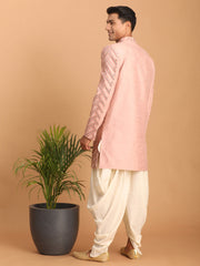 Men's Pink Silk Blend Sherwani Set