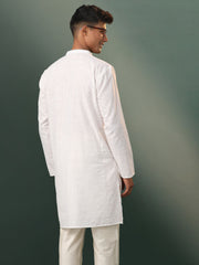 Men's White Cotton Kurta