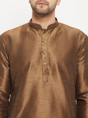 Men's Brown Silk Blend Kurta