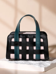 Women's The Weave Camera Mini Sling Bag - Teal Green & Onyx Black