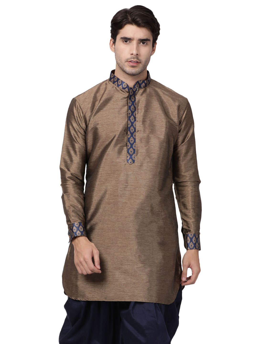 Men's Bronze Silk Blend Kurta