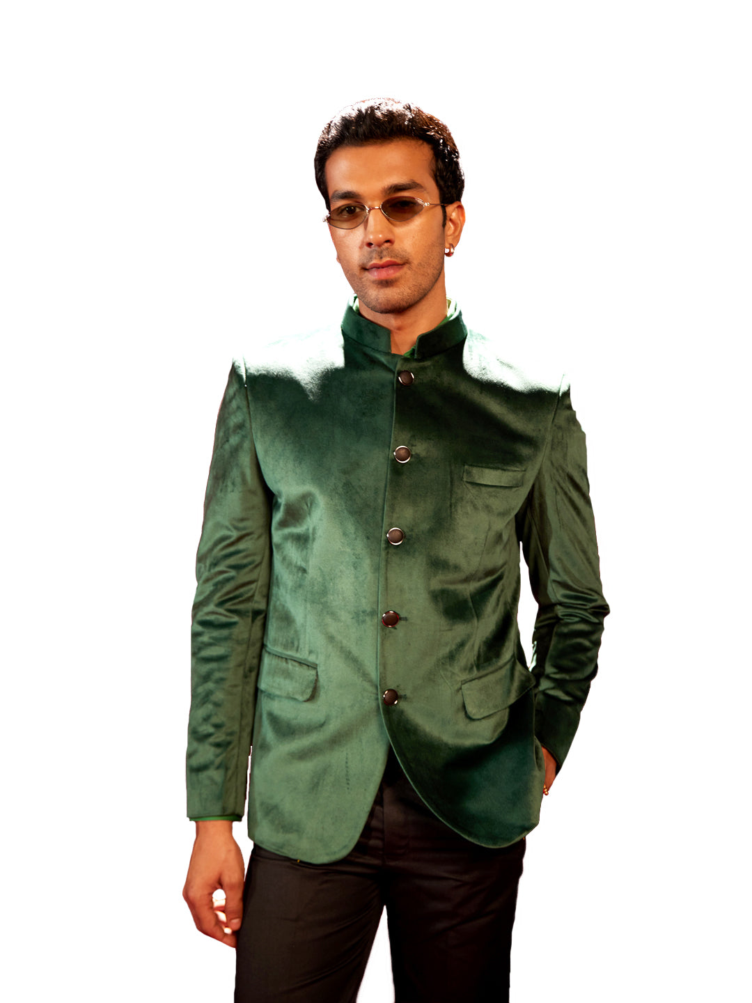 Men's Green velvet Jodhpuri