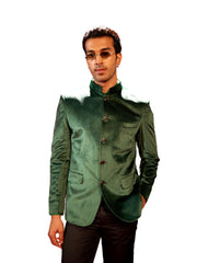 Men's Green velvet Jodhpuri