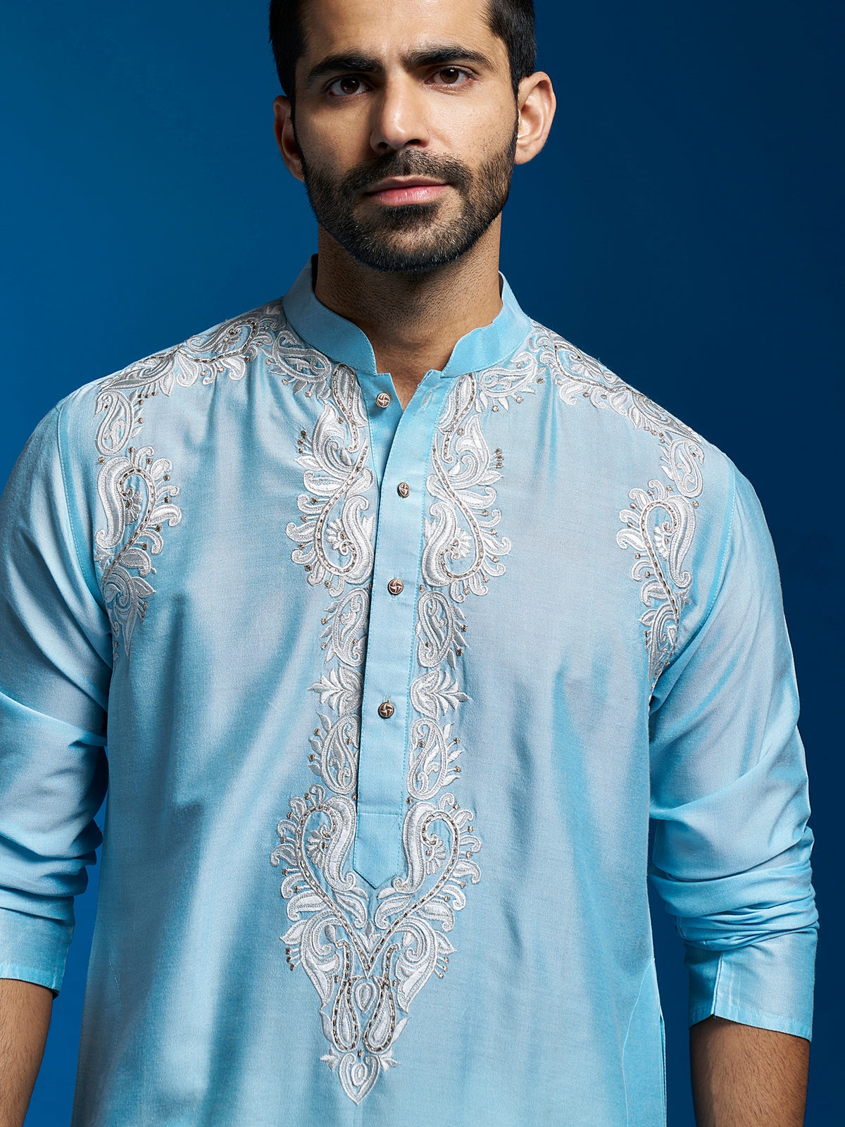 Men's Aqua Viscose Kurta