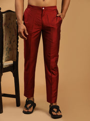 Men's Maroon Viscose Pant Style Pyjama