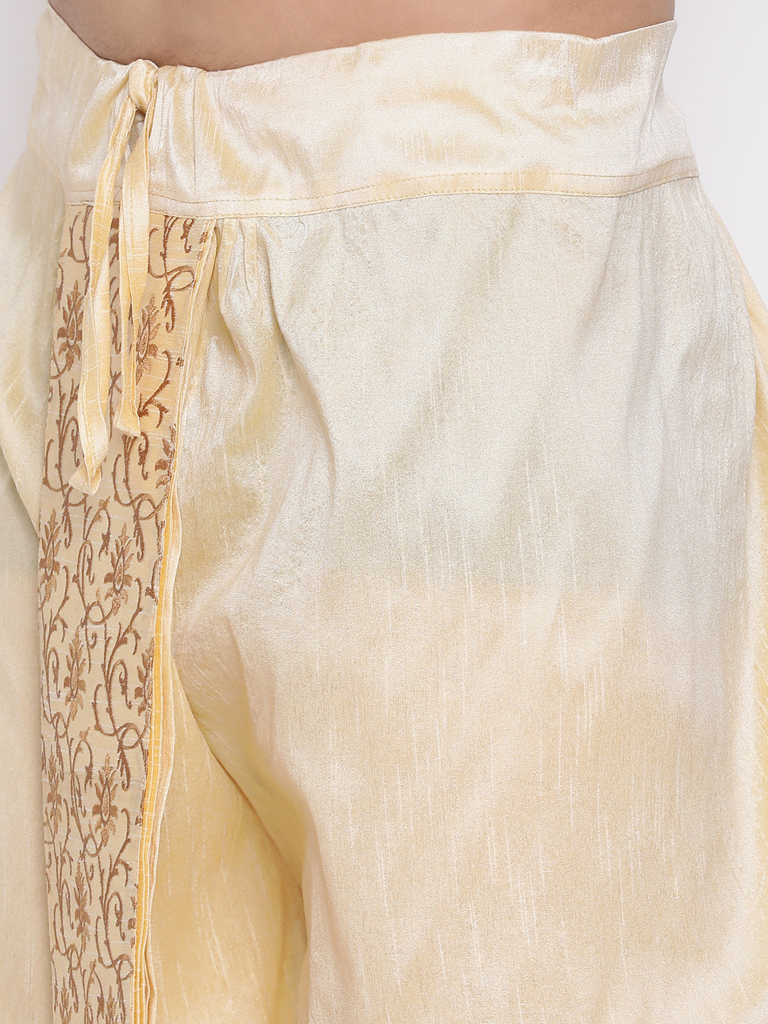 Men's Gold Silk Blend Dhoti